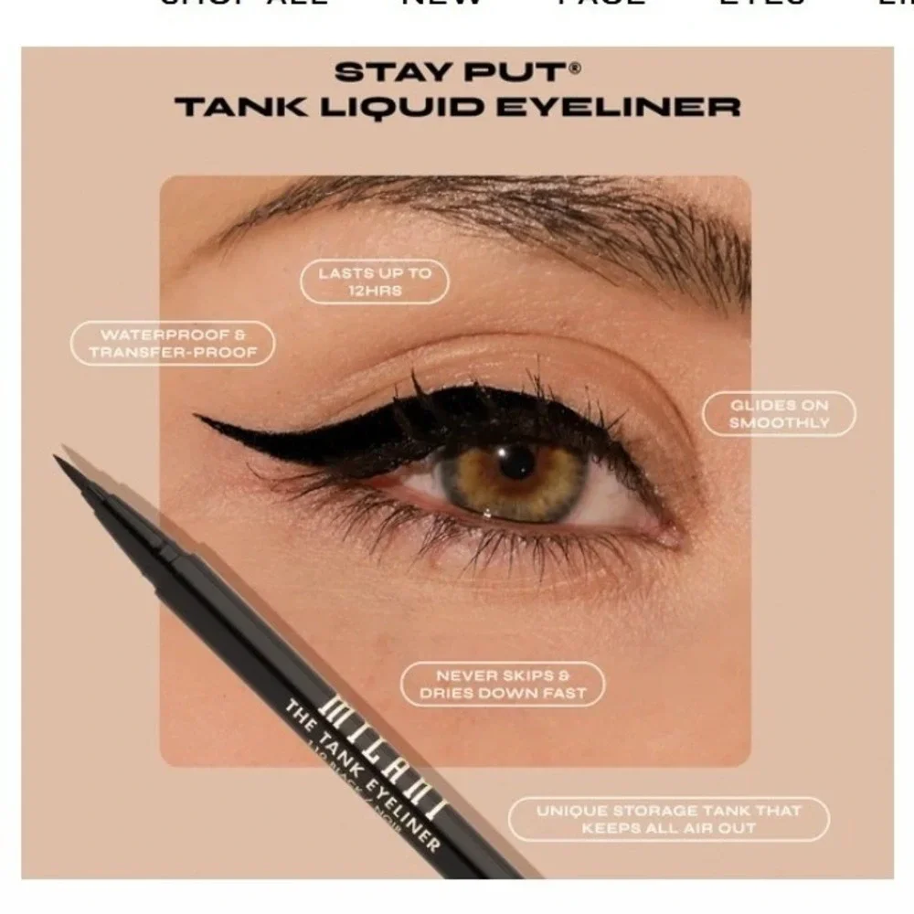 Milani Stay Put Tank Liquid Eyeliner 2-Pack 110 Deep Black Waterproof Quick Dry